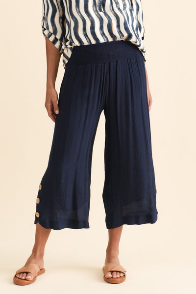 Lettie Navy Button Pants