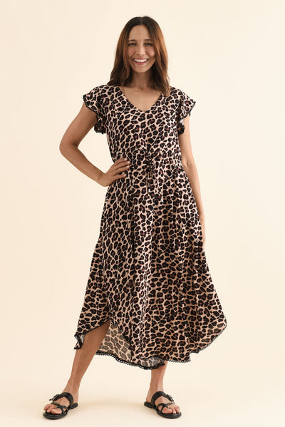 Libby Brown Leopard Midi Dress