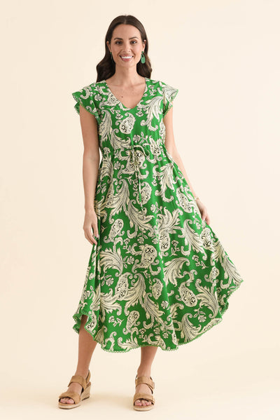 Libby Green Foliage Midi Dress