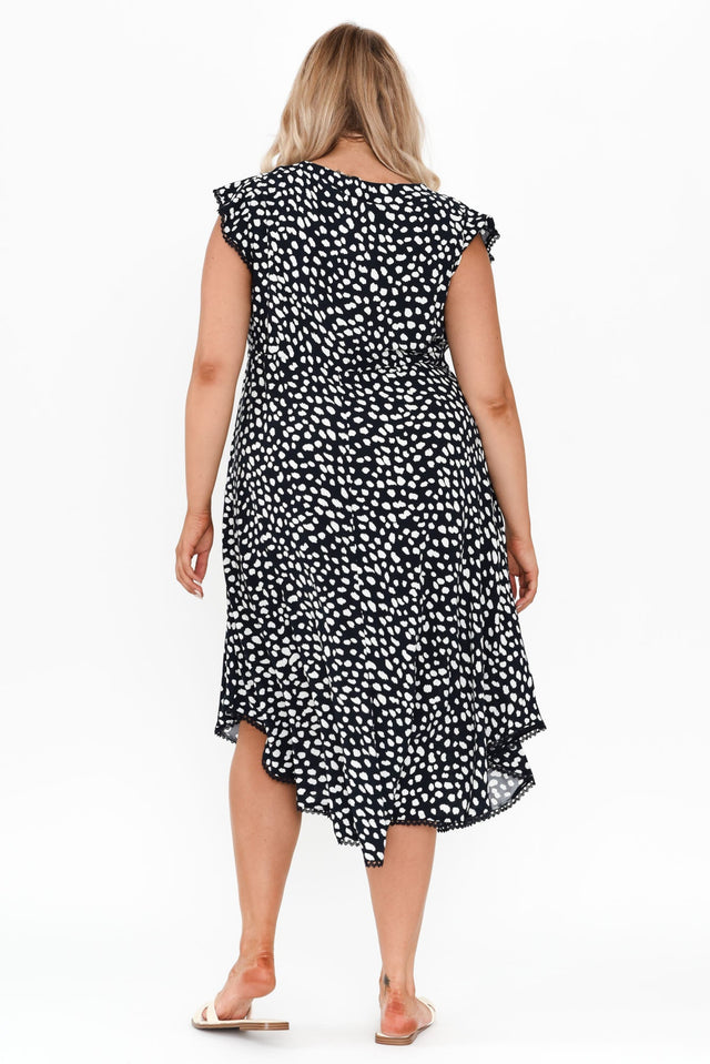 Libby Navy Spot Midi Dress,Blonde model,alt text|model:Shandre image 10