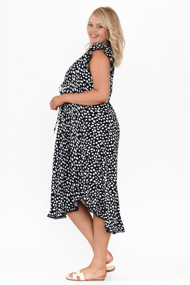 Libby Navy Spot Midi Dress,Blonde model,alt text|model:Shandre image 9