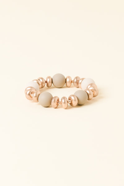 Libby Taupe Beaded Bracelet