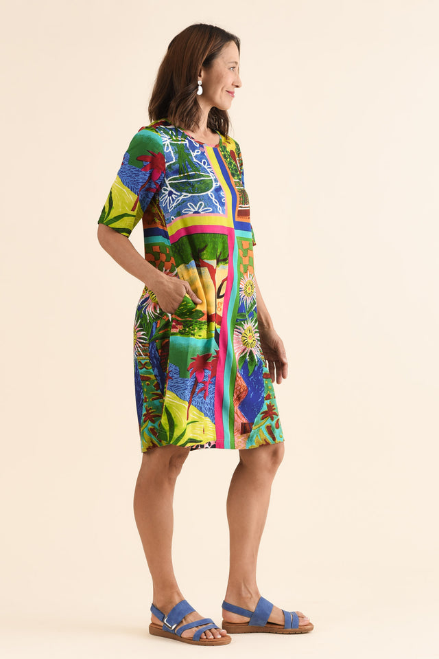 Lincoln Green Meadow Pocket Dress,Side,Brunette model,alt text|model:Cara image 3
