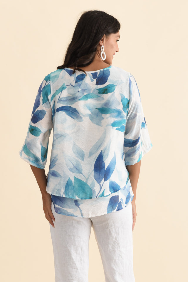 Liora Blue Bloom Layered Top,Brunette model,alt text|model:Brontie image 5