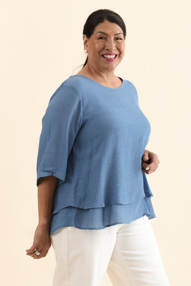 Liora Steel Layered Top,Side,Brunette model,alt text|model:Pilita image 11