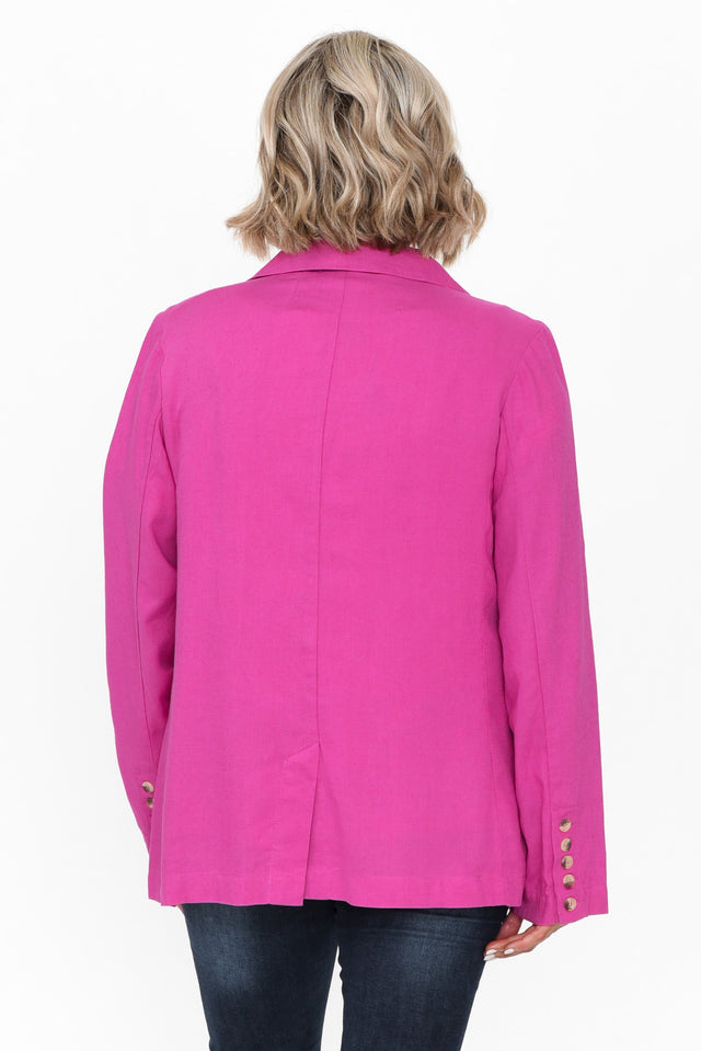 Lisset Hot Pink Linen Blend Blazer image 5