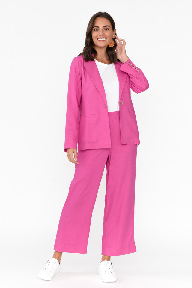Lisset Hot Pink Linen Blend Blazer