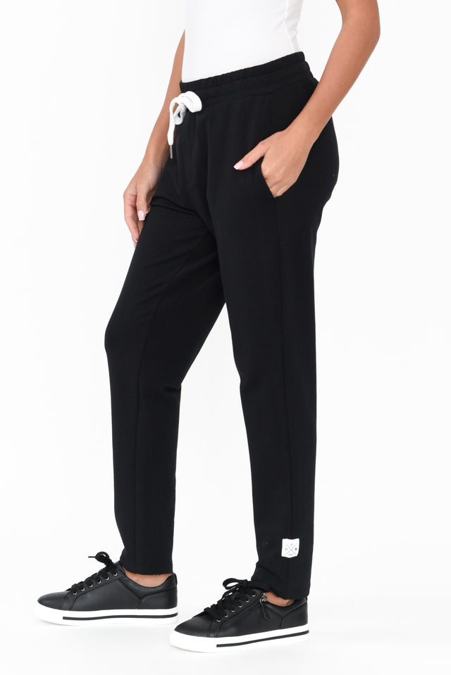 Lobby Black Cotton Relaxed Pants image 5