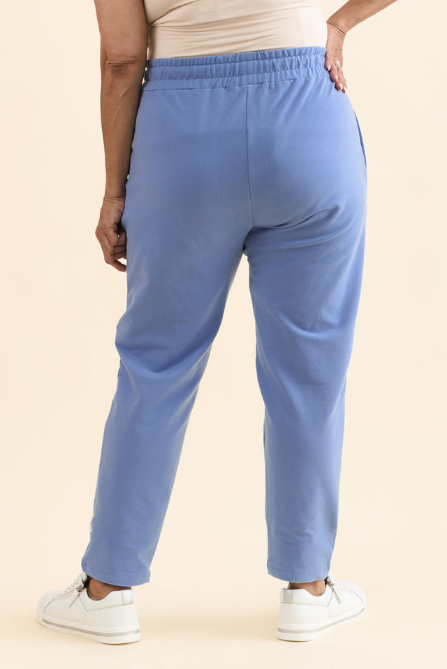 Lobby Blue Cotton Relaxed Sweatpants,Back,Brunette model,alt text|model:Pilita image 4
