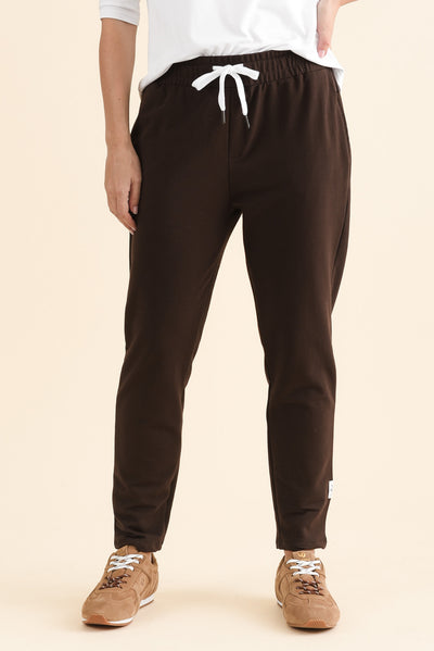 Lobby Chocolate Cotton Relaxed Sweatpants