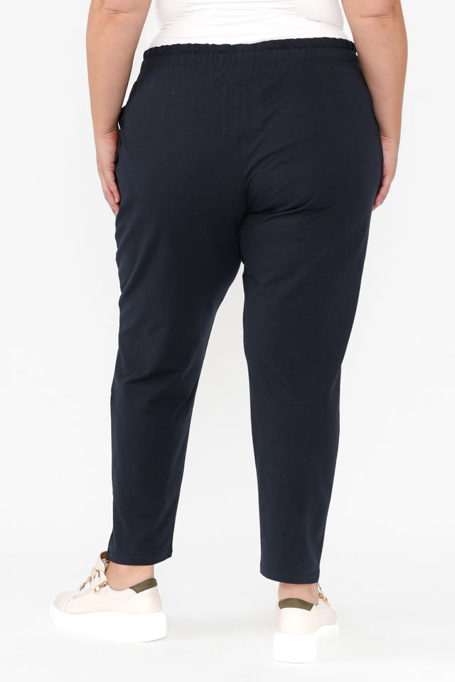 Lobby Navy Cotton Relaxed Sweatpants,Blonde model,alt text|model:Caitlin image 12