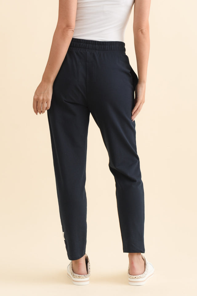 Lobby Navy Cotton Relaxed Sweatpants,Brunette model,alt text|model:MJ image 6