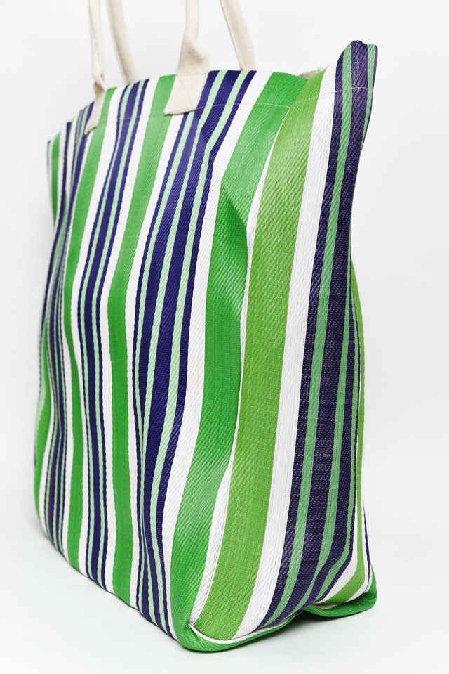 Lochan Green Stripe Large Tote Bag image 3