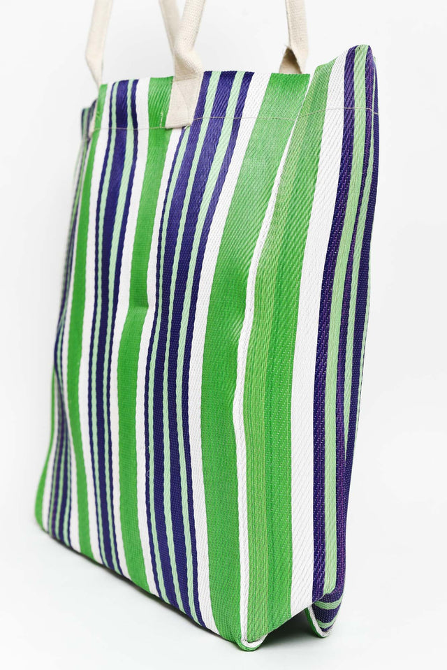 Lochan Green Stripe Medium Tote Bag image 3