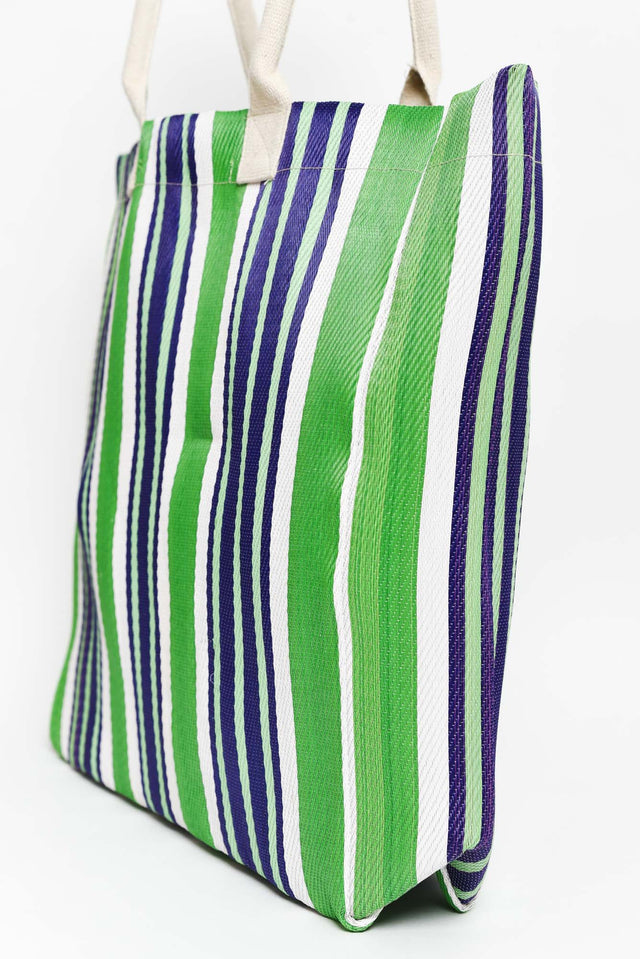 Lochan Green Stripe Medium Tote Bag image 2