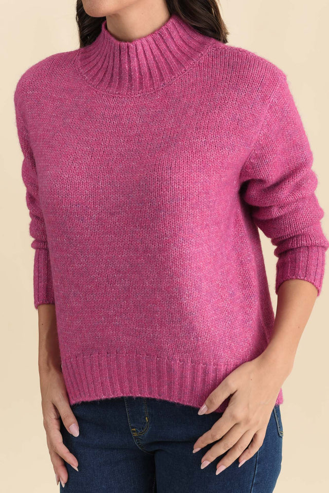 Lola Pink Knit Jumper,Brunette model,alt text|model:MJ image 5