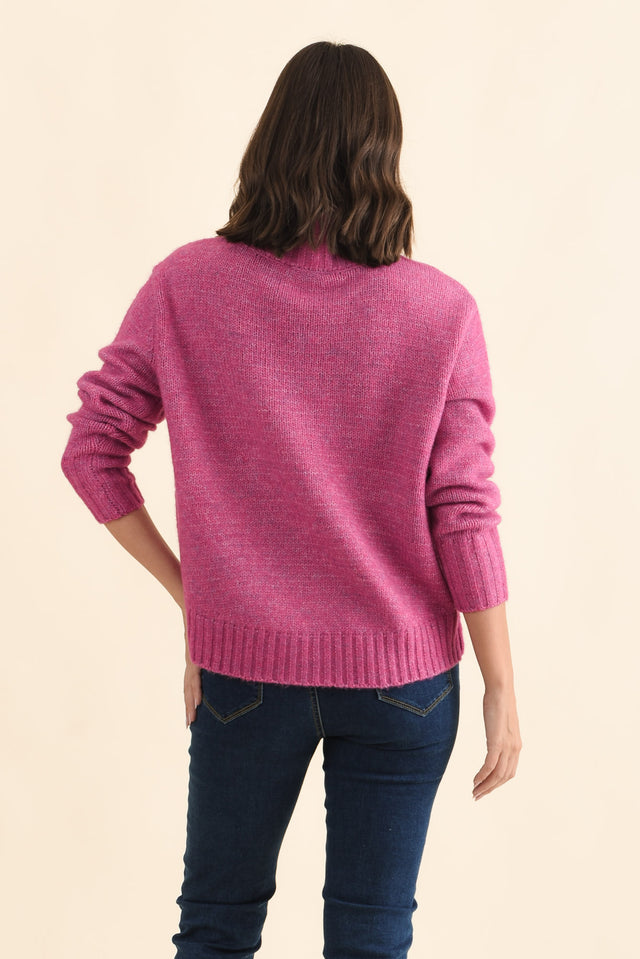 Lola Pink Knit Jumper,Brunette model,alt text|model:MJ image 4