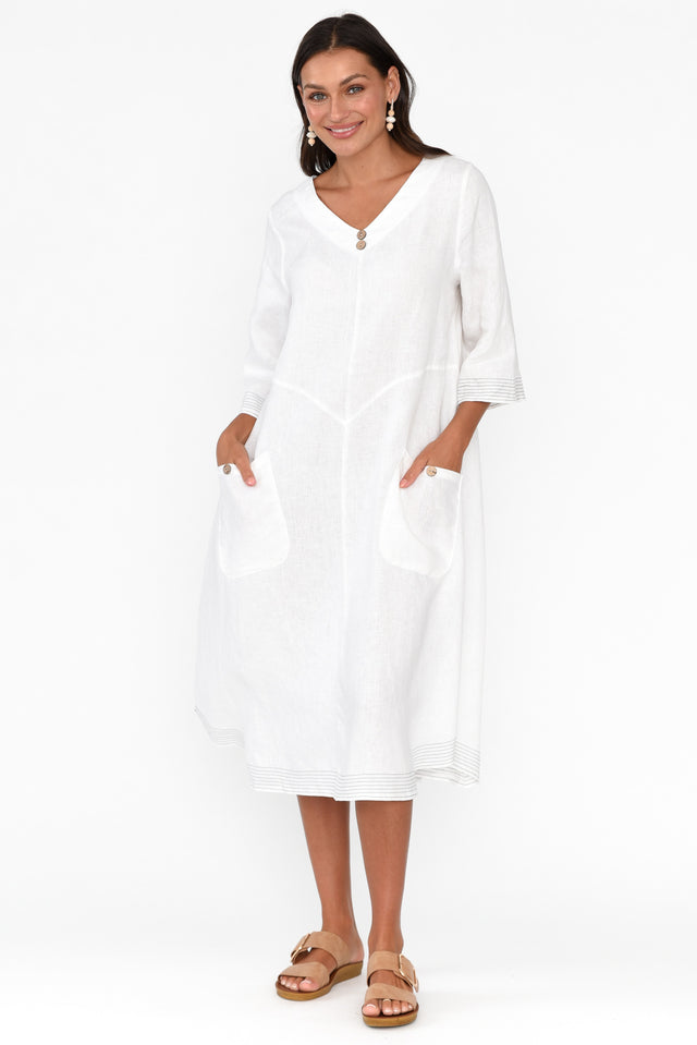 Lolita White Linen Pocket Dress image 2