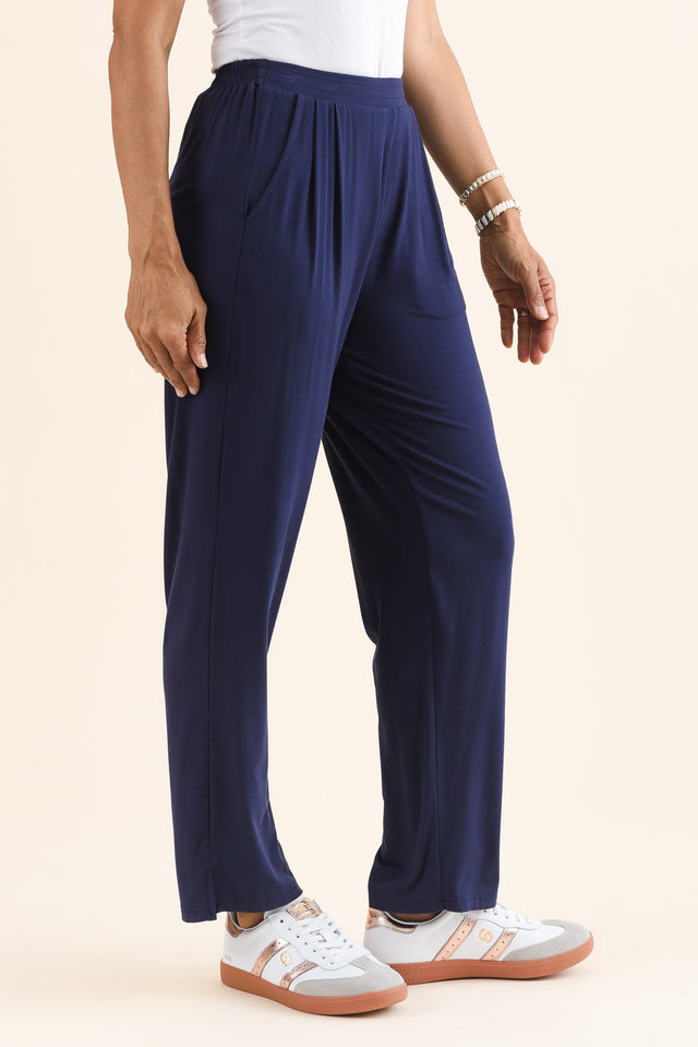 Lopez Navy Pocket Pants,Side,Brunette model,alt text|model:Cara image 6