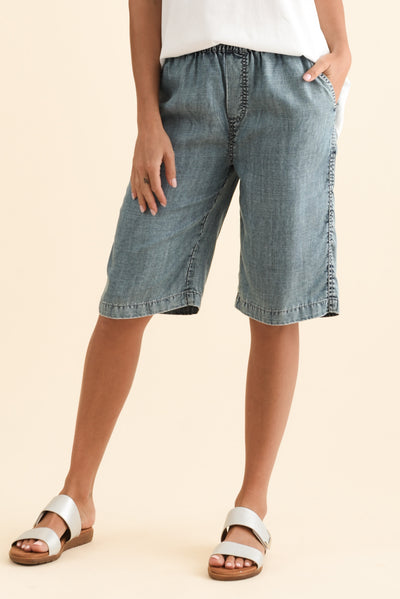 Lorna Blue Lyocell Pocket Shorts