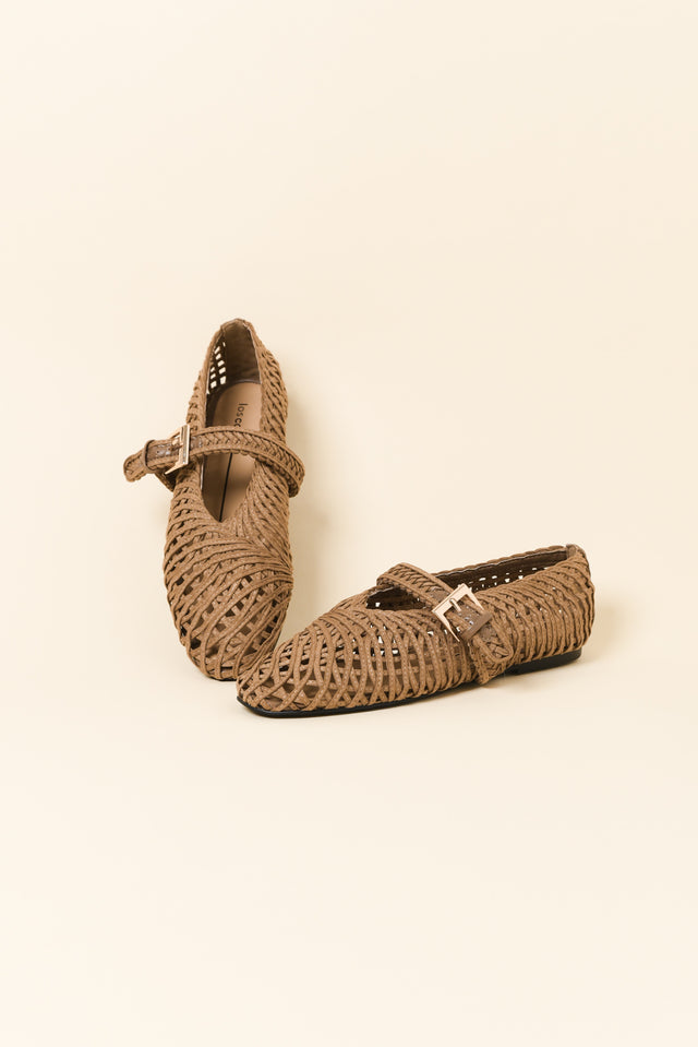 Lot Tan Woven Ballet Flat image 2