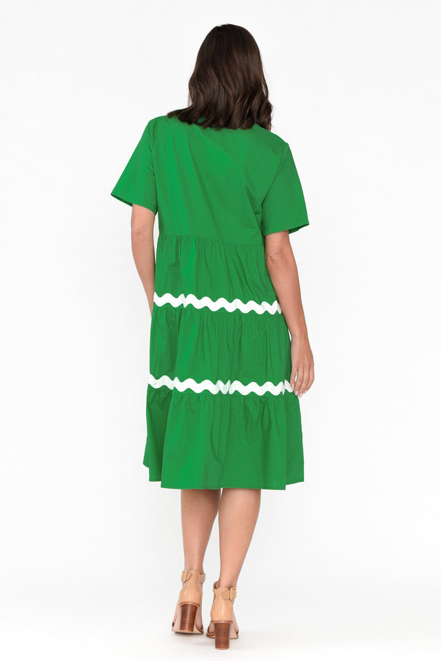 Lourdes Green Cotton Shirt Dress image 5