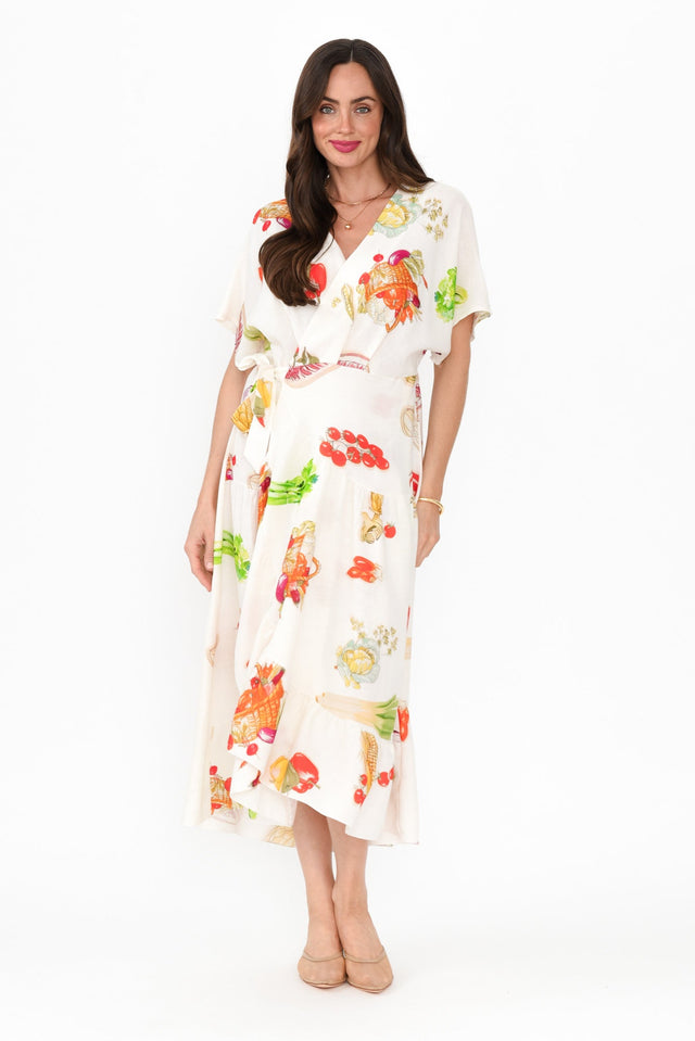 Luanne White Harvest Linen Blend Dress,Brunette model,alt text|model:Elouise image 8
