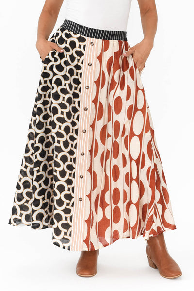 Lucie Blush Geo Button Up Skirt