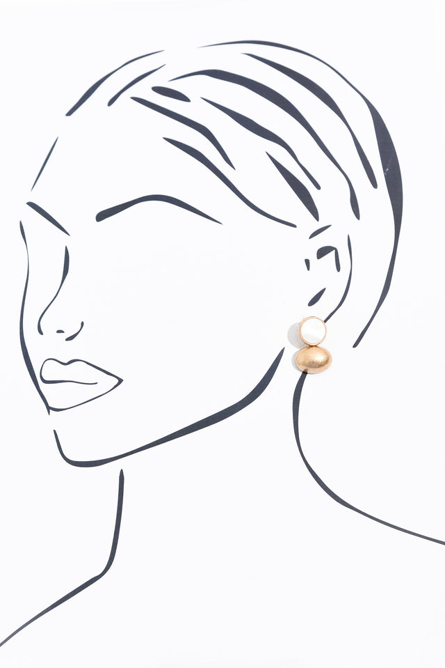 Lucine Gold Ball Drop Earrings