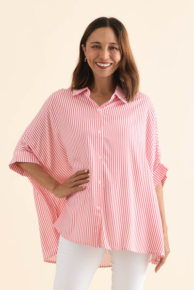 Luna Melon Stripe Button Shirt
