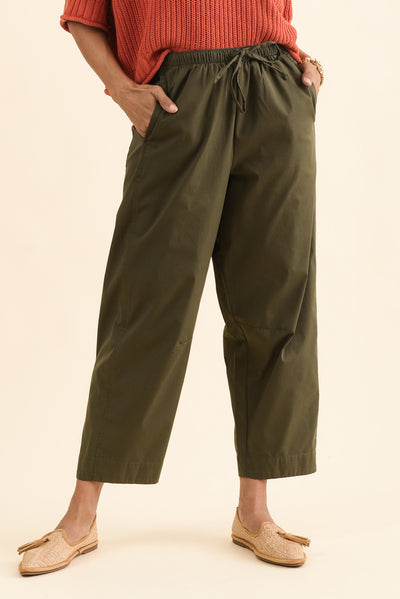 Lund Khaki Barrel Drawstring Pants