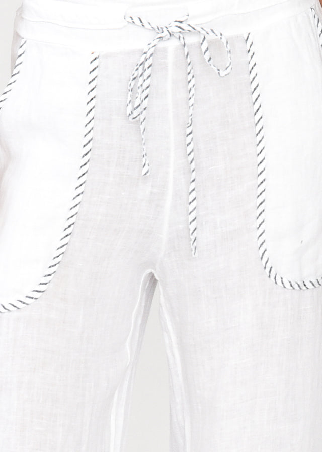 Lundy White Trim Linen Pants image 5