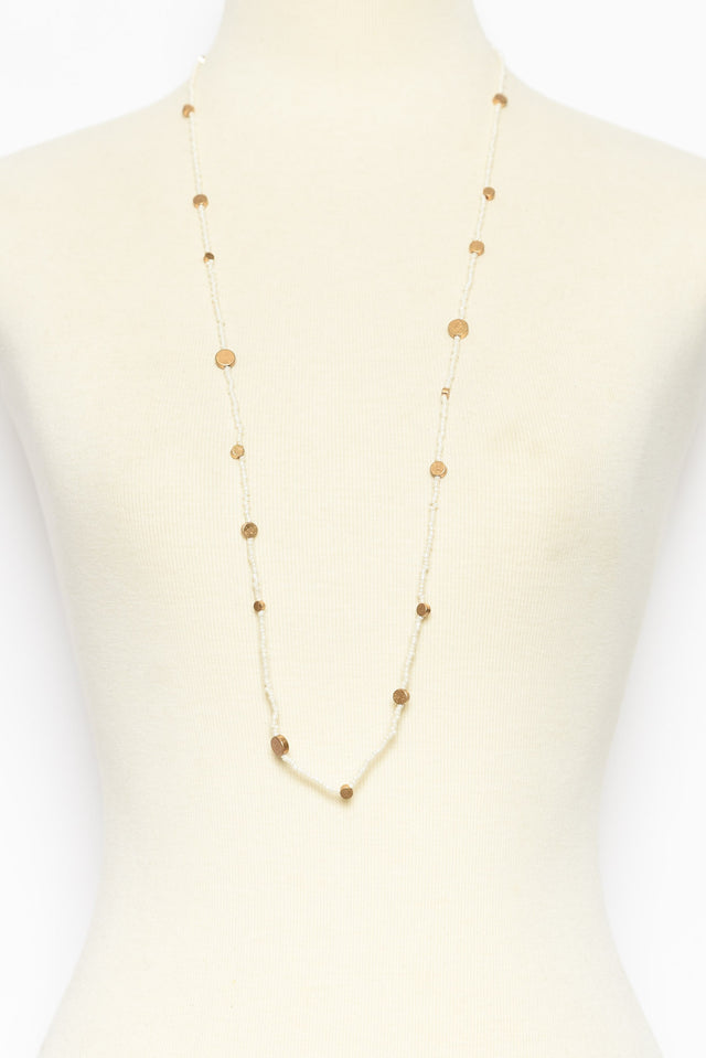Lura White Beaded Necklace image 2