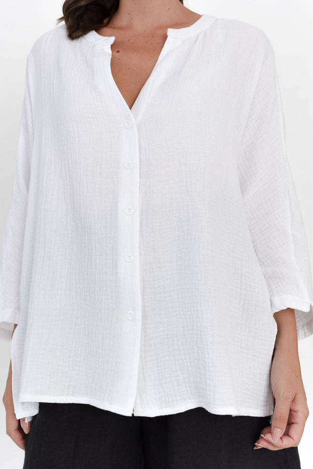Lurline White Cotton Shirt