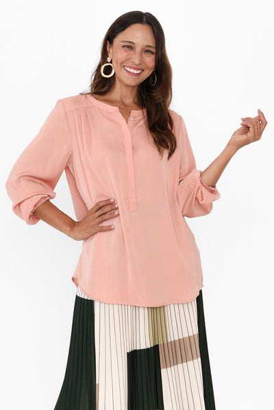 Luxe Peach Gloss Tunic
