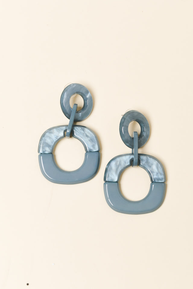 Lydalia Blue Geo Resin Drop Earrings