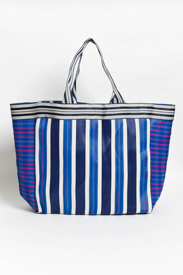 Lyndal Blue Stripe Large Tote Bag image 1
