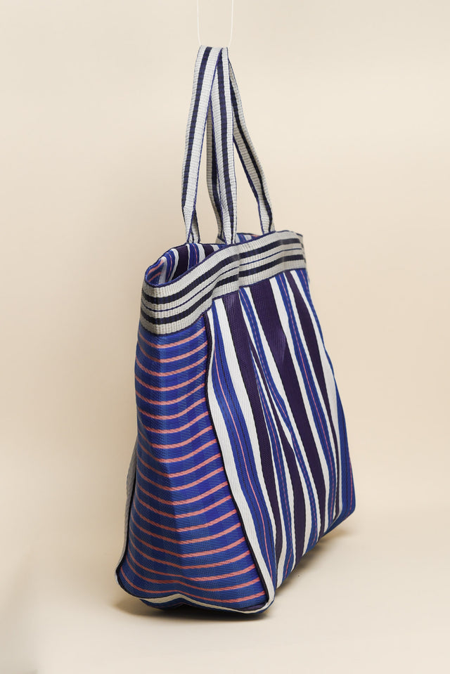 Lyndal Blue Stripe Large Tote Bag image 3