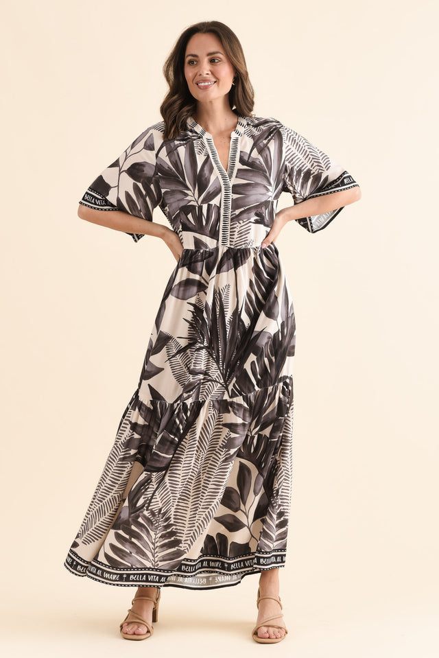 Lyndall Grey Palm Tie Dress,Full Body,Brunette model,alt text|model:MJ image 6