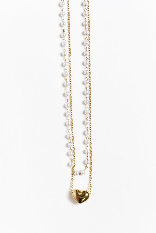 Lynne Gold Heart Pearl Necklace image 3