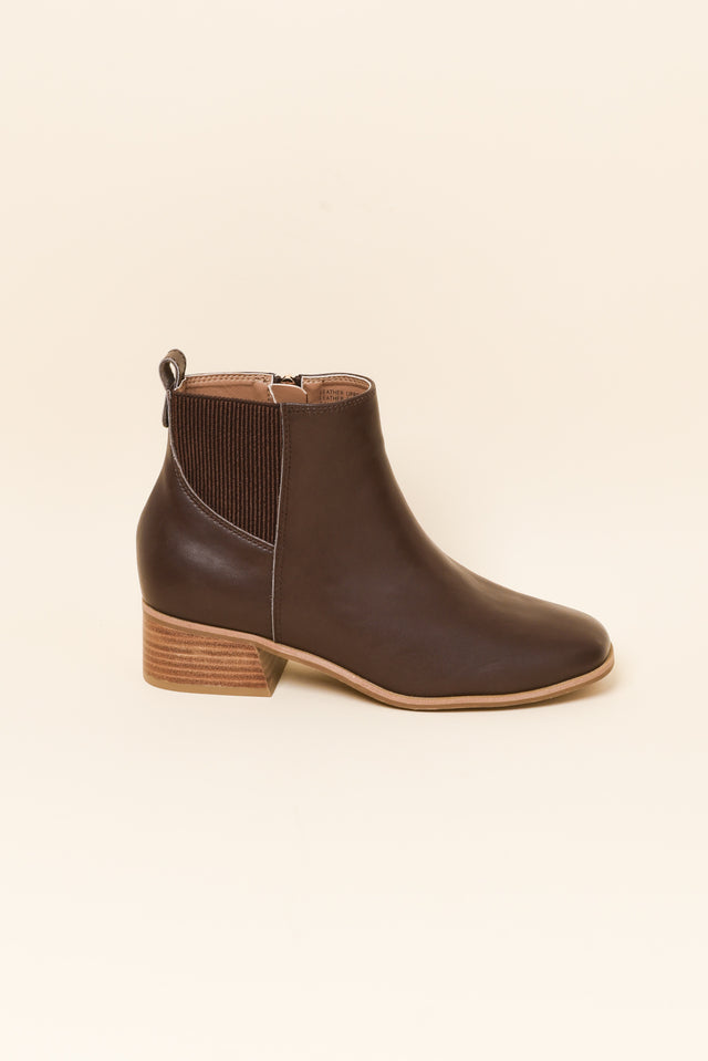 Lyra Chocolate Leather Heeled Boot image 1