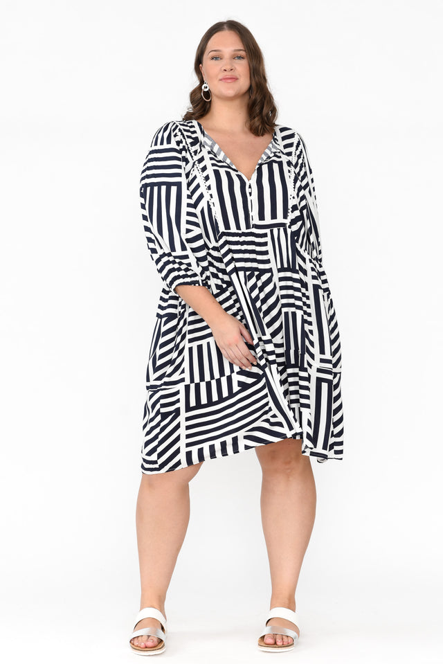 Lyric Navy Stripe Pocket Dress