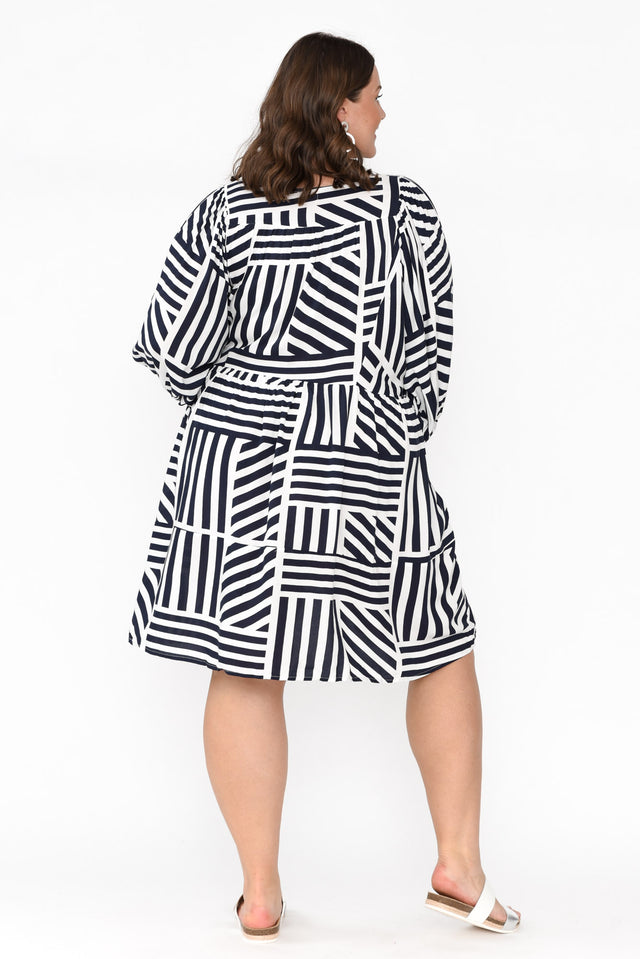 Lyric Navy Stripe Pocket Dress