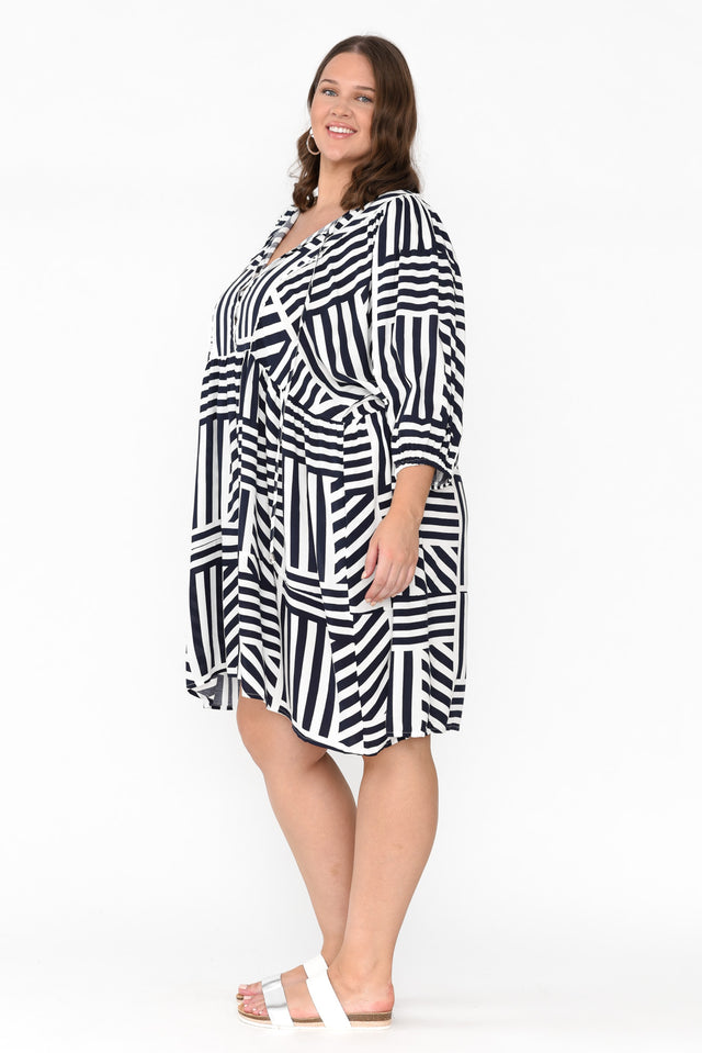 Lyric Navy Stripe Pocket Dress