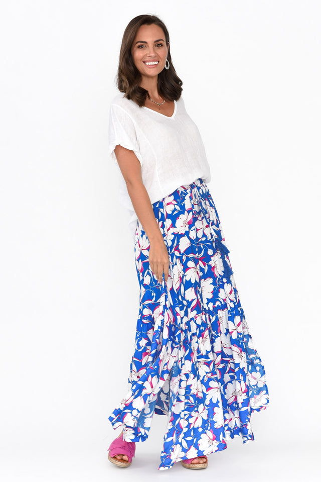 Lysandra Blue Flower Maxi Skirt image 6