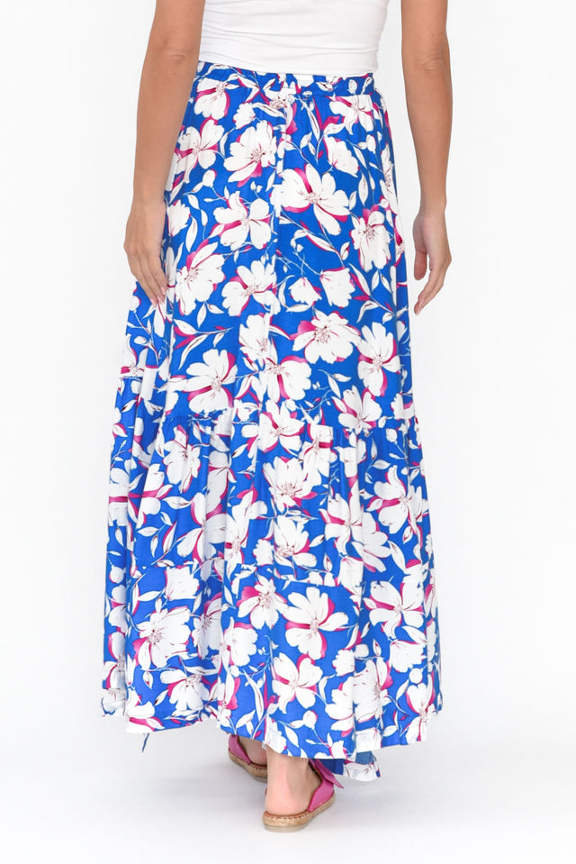Lysandra Blue Flower Maxi Skirt image 4