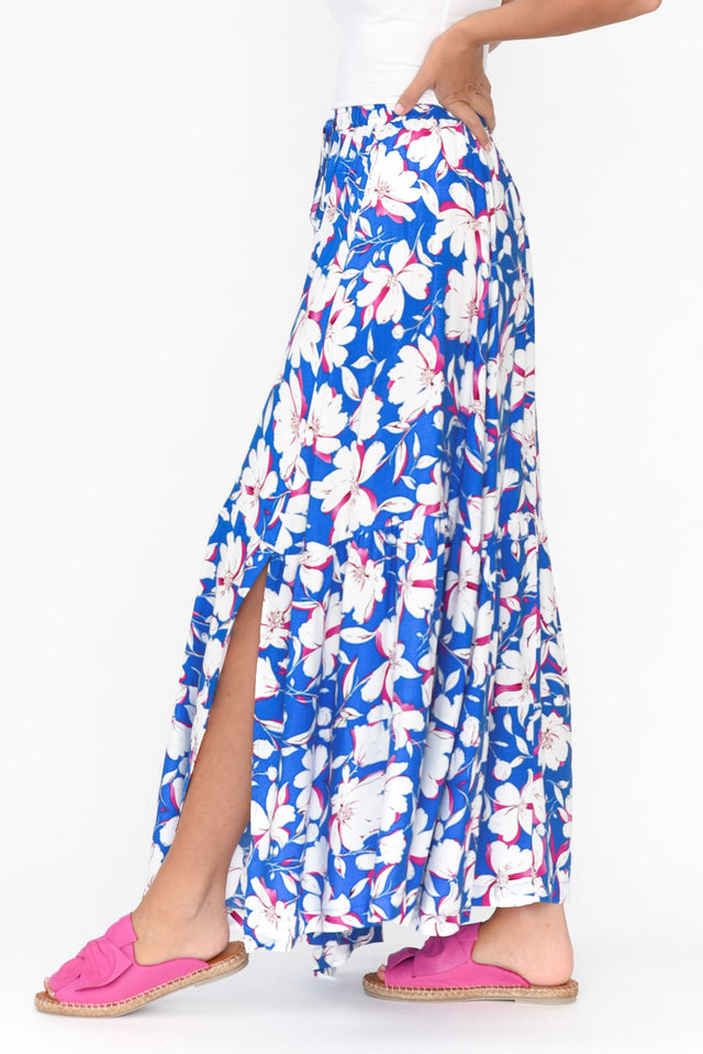 Lysandra Blue Flower Maxi Skirt image 3