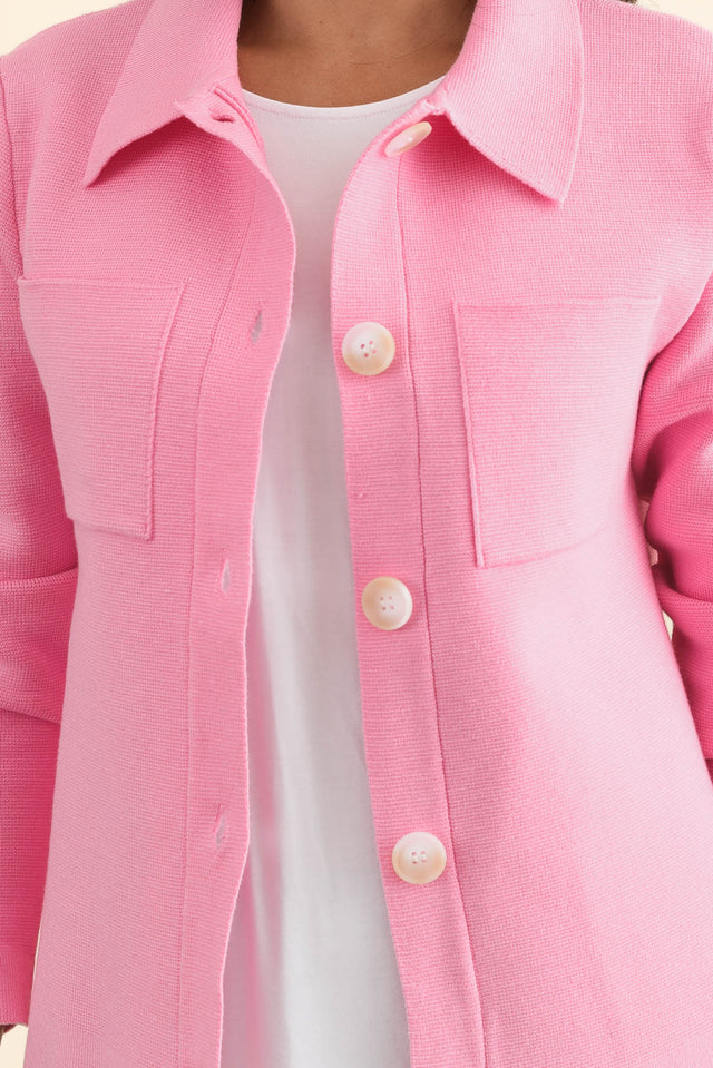 Madden Pink Collared Cardigan,Brunette model,alt text|model:Brontie image 6