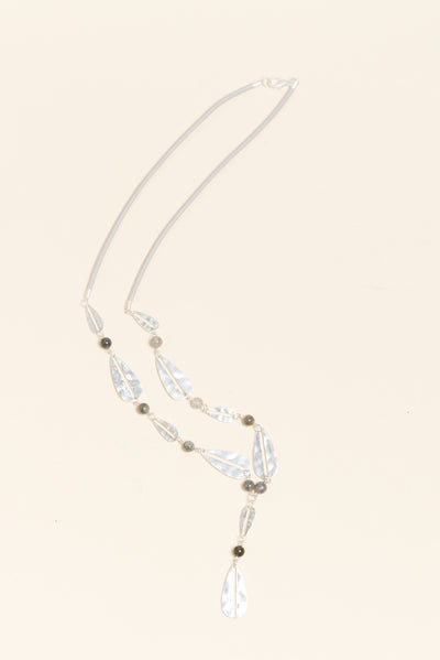 Maddison Silver Teardrop Beaded Necklace