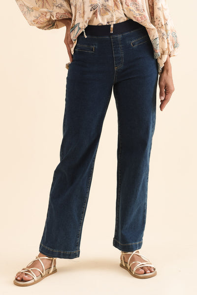 Maddy Dark Blue Straight Leg Jeans